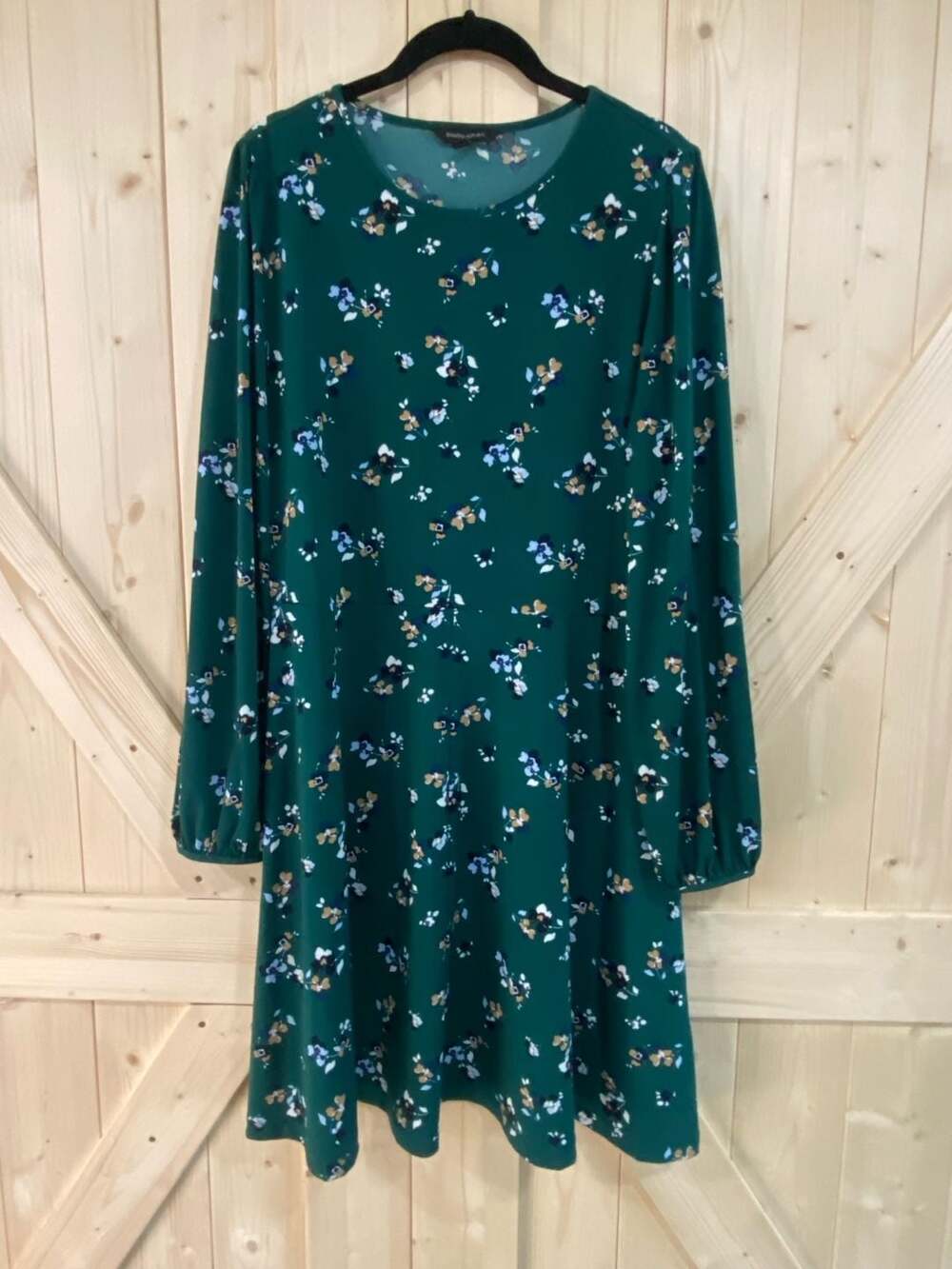 Banana Republic Green Floral Long Sleeve Dress Size L